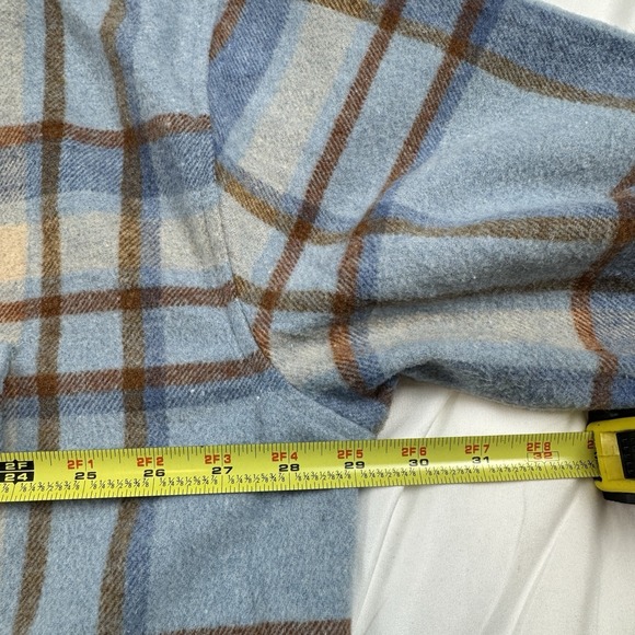 Ford Bronco Women's Graphic Flannel Shirt Shacket Plus Size 1X Plaid Blue/Brown - Picture 4 of 5